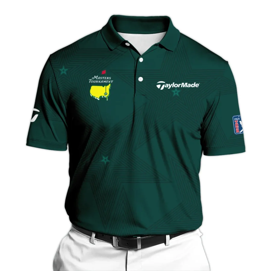 Golf Sport Masters Tournament Taylor Made Polo Shirt Sports Star Sripe Dark Green Polo Shirt For Men