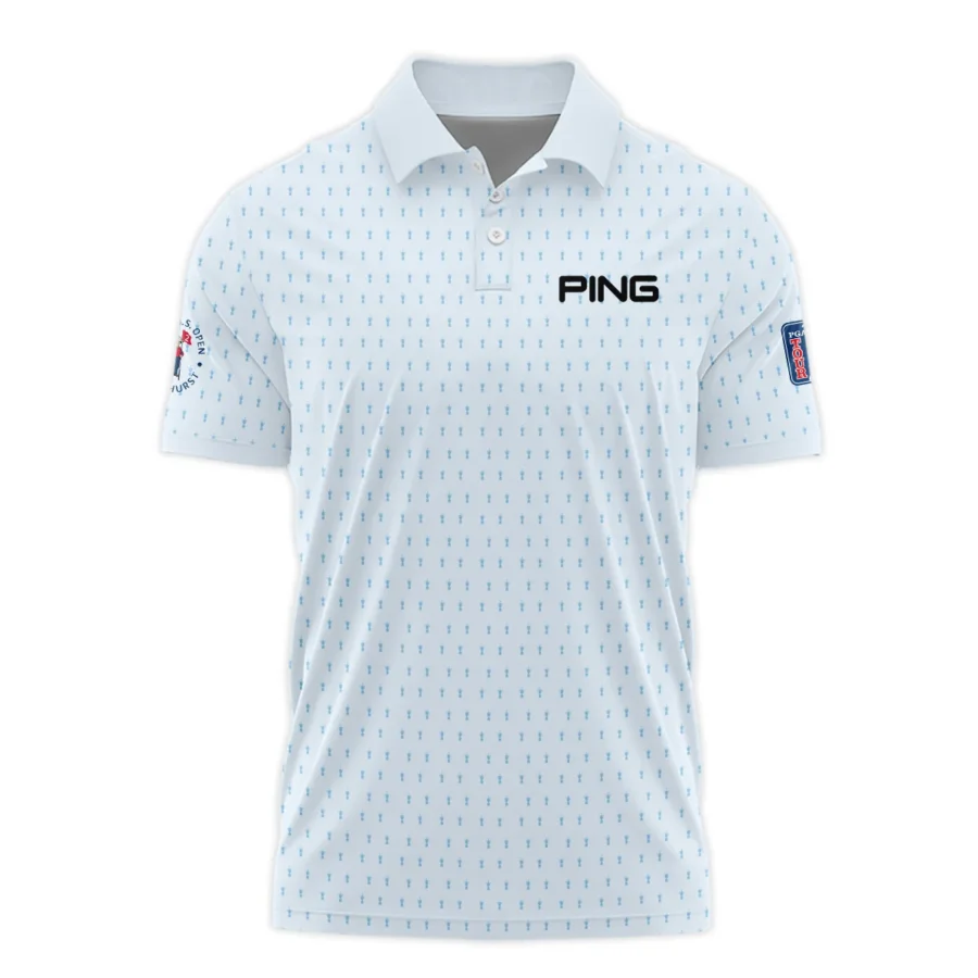 124th U.S. Open Pinehurst Ping Polo Shirt Sports Pattern Cup Color Light Blue All Over Print Polo Shirt For Men