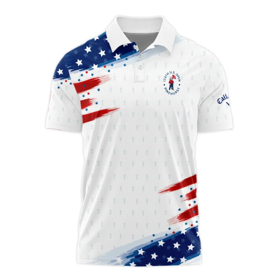 Tournament 124th U.S. Open Pinehurst Callaway Polo Shirt Flag American White And Blue All Over Print Polo Shirt For Men