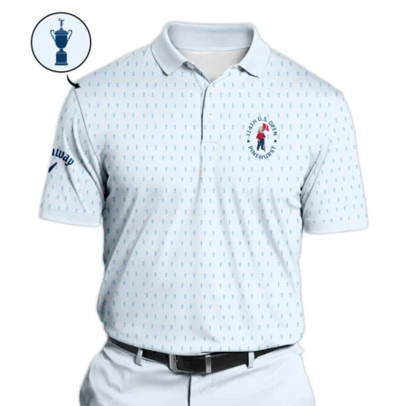 124th U.S. Open Pinehurst Golf Polo Shirt Callaway Pattern Cup Pastel Blue Polo Shirt For Men