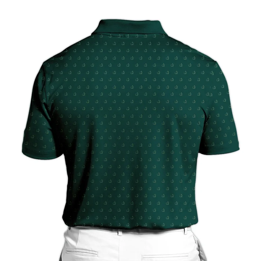 Masters Tournament Golf Zipper Polo Shirt Pattern Cup Dark Green Zipper Polo Shirt For Men