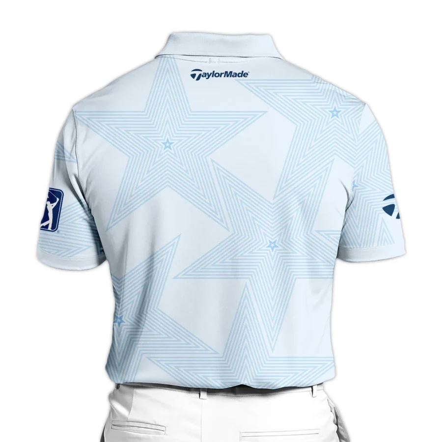 124th U.S. Open Pinehurst Golf Taylor Made Zipper Polo Shirt Sports Star Sripe Light Blue Zipper Polo Shirt For Men