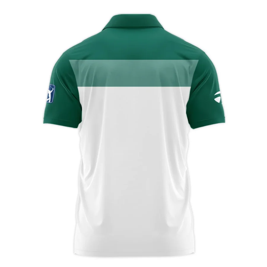 Golf Masters Tournament Taylor Made Zipper Polo Shirt Sports Green And White All Over Print Zipper Polo Shirt For Men