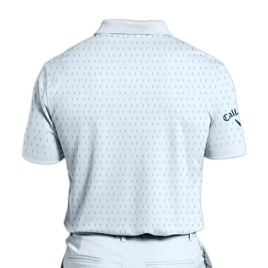 124th U.S. Open Pinehurst Golf Zipper Polo Shirt Callaway Pattern Cup Pastel Blue Zipper Polo Shirt For Men