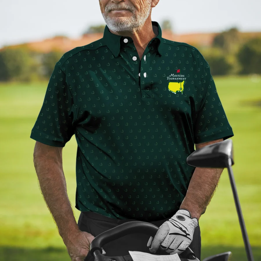 Masters Tournament Golf Polo Shirt Pattern Cup Dark Green Polo Shirt For Men