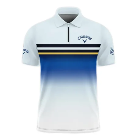 Golf 2024 PGA Championship Callaway Zipper Polo Shirt Sports Light Blue Black Stripe All Over Print Zipper Polo Shirt For Men
