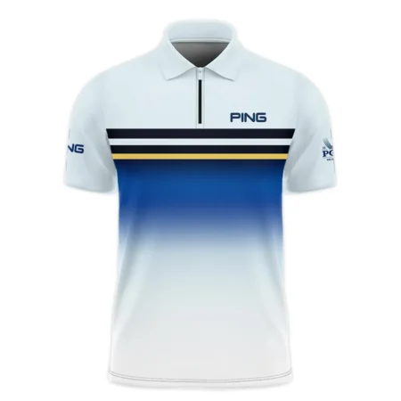 Golf 2024 PGA Championship Ping Zipper Polo Shirt Sports Light Blue Black Stripe All Over Print Zipper Polo Shirt For Men