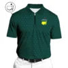 Masters Tournament Golf Long Polo Shirt Pattern Cup Dark Green Long Polo Shirt For Men