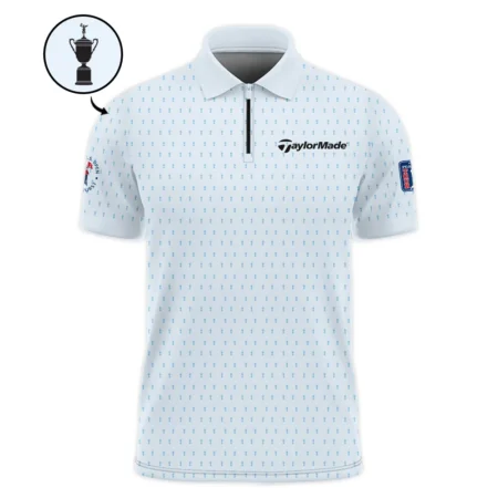 124th U.S. Open Pinehurst Taylor Made Zipper Polo Shirt Sports Pattern Cup Color Light Blue All Over Print Zipper Polo Shirt For Men