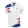 Tournament 124th U.S. Open Pinehurst Ping Long Polo Shirt Flag American White And Blue All Over Print Long Polo Shirt For Men
