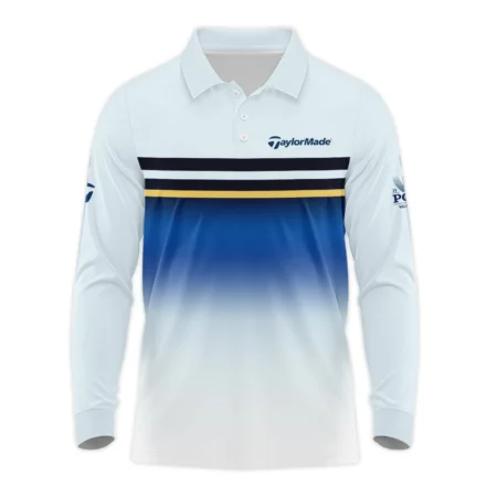 Golf 2024 PGA Championship Taylor Made Long Polo Shirt Sports Light Blue Black Stripe All Over Print Long Polo Shirt For Men
