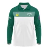 Golf Masters Tournament Callaway Zipper Polo Shirt Sports Green And White All Over Print Zipper Polo Shirt For Men
