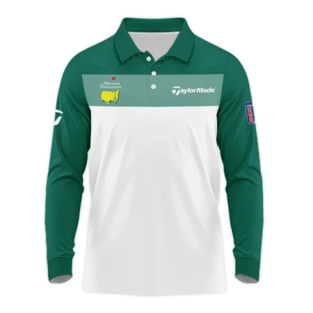Golf Masters Tournament Taylor Made Long Polo Shirt Sports Green And White All Over Print Long Polo Shirt For Men