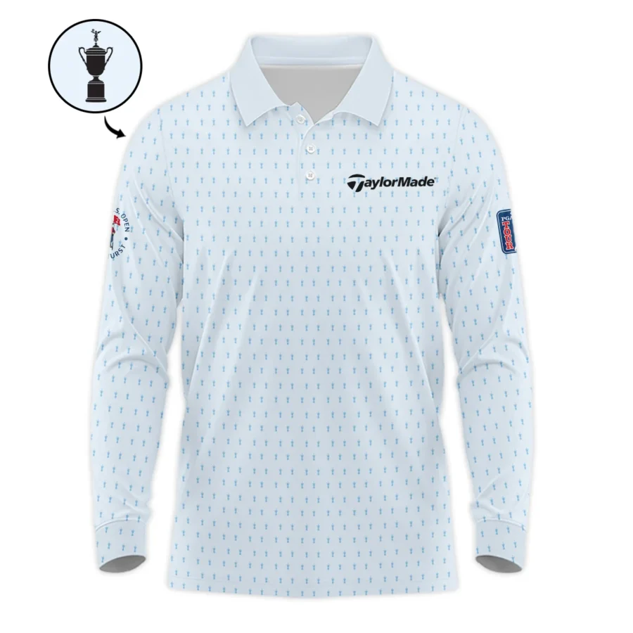 124th U.S. Open Pinehurst Taylor Made Long Polo Shirt Sports Pattern Cup Color Light Blue All Over Print Long Polo Shirt For Men