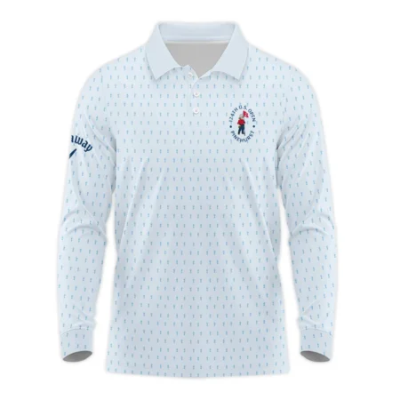 124th U.S. Open Pinehurst Golf Long Polo Shirt Callaway Pattern Cup Pastel Blue Long Polo Shirt For Men