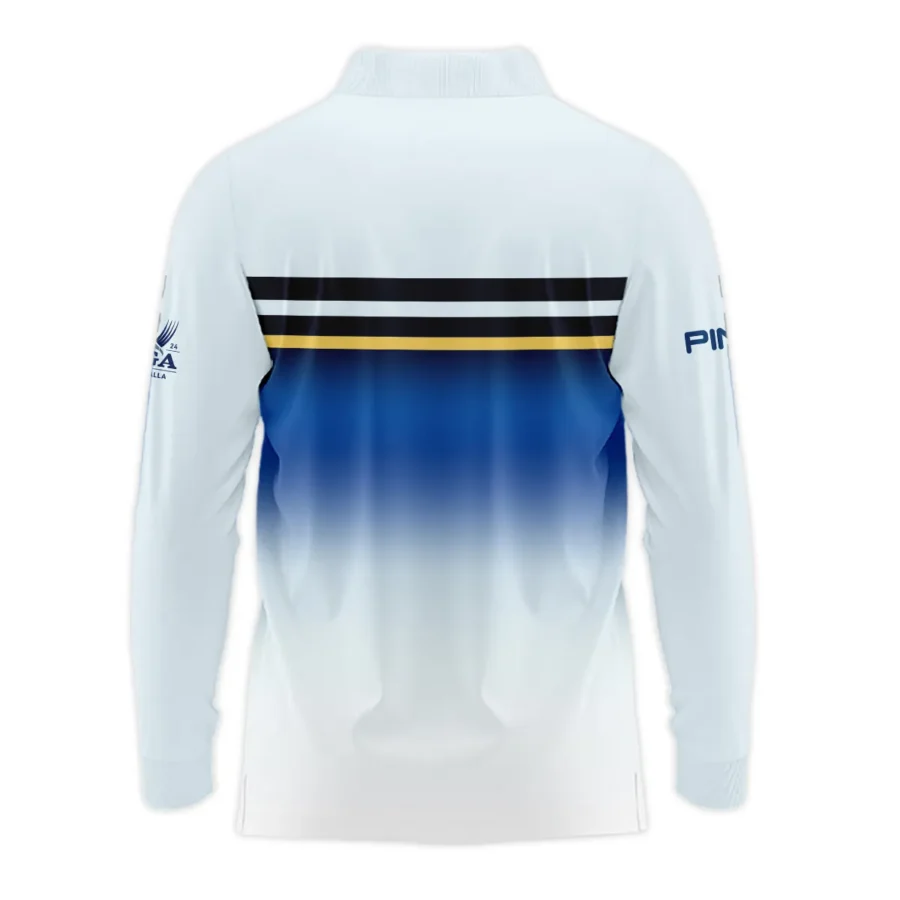 Golf 2024 PGA Championship Ping Long Polo Shirt Sports Light Blue Black Stripe All Over Print Long Polo Shirt For Men