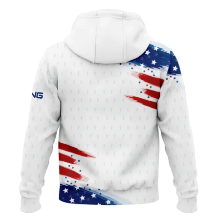 Tournament 124th U.S. Open Pinehurst Ping Hoodie Shirt Flag American White And Blue All Over Print Hoodie Shirt