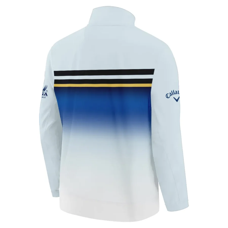Golf 2024 PGA Championship Callaway Stand Colar Jacket Sports Light Blue Black Stripe All Over Print Stand Colar Jacket
