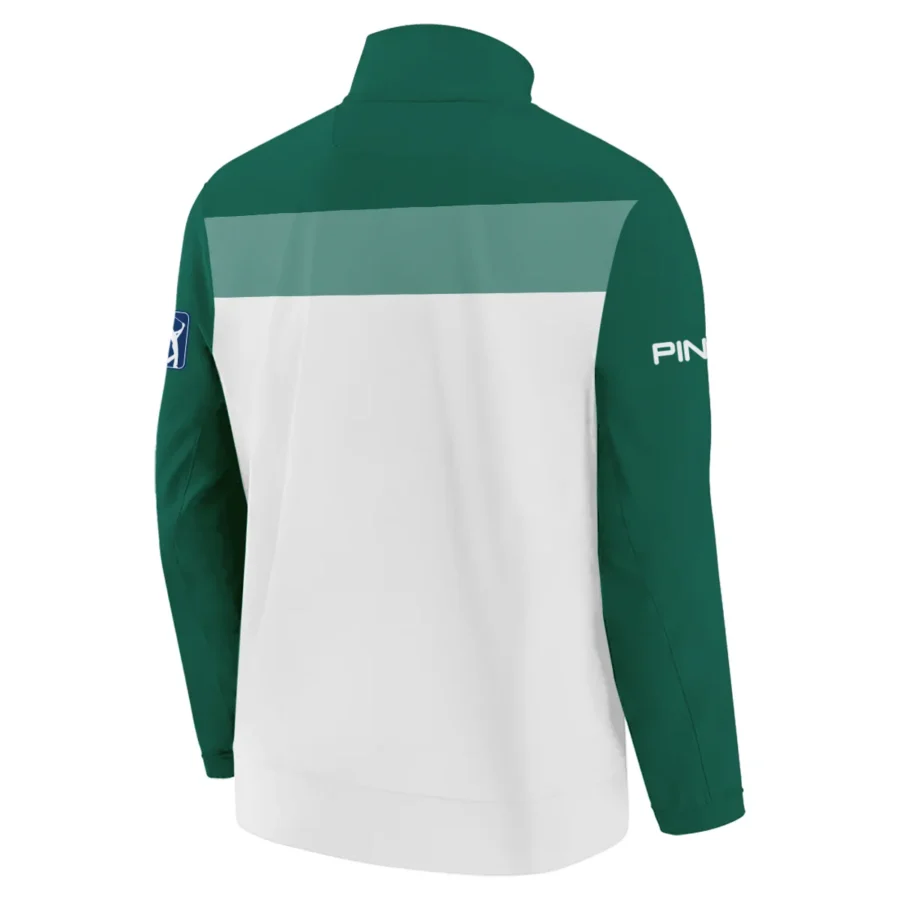 Golf Masters Tournament Ping Stand Colar Jacket Sports Green And White All Over Print Stand Colar Jacket