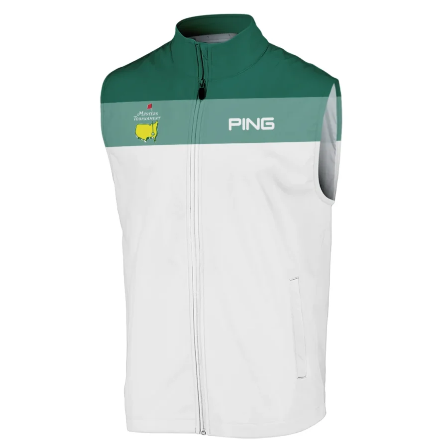 Golf Masters Tournament Ping Sleeveless Jacket Sports Green And White All Over Print Sleeveless Jacket