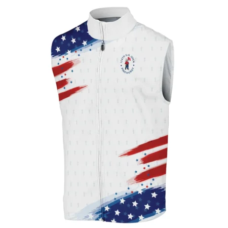 Tournament 124th U.S. Open Pinehurst Sleeveless Jacket Flag American White And Blue All Over Print Sleeveless Jacket