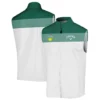 Golf Masters Tournament Taylor Made Zipper Polo Shirt Sports Green And White All Over Print Zipper Polo Shirt For Men