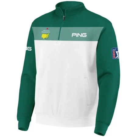 Golf Masters Tournament Ping Quarter-Zip Jacket Sports Green And White All Over Print Quarter-Zip Jacket