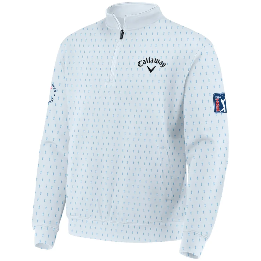 124th U.S. Open Pinehurst Callaway Quarter-Zip Jacket Sports Pattern Cup Color Light Blue All Over Print Quarter-Zip Jacket