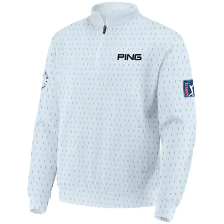 124th U.S. Open Pinehurst Ping Quarter-Zip Jacket Sports Pattern Cup Color Light Blue All Over Print Quarter-Zip Jacket