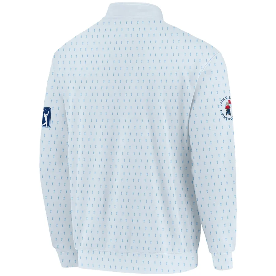 124th U.S. Open Pinehurst Taylor Made Quarter-Zip Jacket Sports Pattern Cup Color Light Blue All Over Print Quarter-Zip Jacket