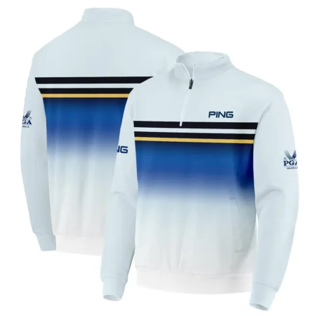 Golf 2024 PGA Championship Ping Quarter-Zip Jacket Sports Light Blue Black Stripe All Over Print Quarter-Zip Jacket