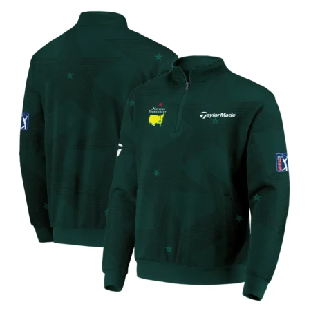 Golf Sport Masters Tournament Taylor Made Quarter-Zip Jacket Sports Star Sripe Dark Green Quarter-Zip Jacket