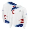 Tournament 124th U.S. Open Pinehurst Callaway Zipper Polo Shirt Flag American White And Blue All Over Print Zipper Polo Shirt For Men