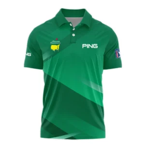 Ping Masters Tournament Golf Zipper Polo Shirt Green Gradient Pattern Sports All Over Print Zipper Polo Shirt For Men