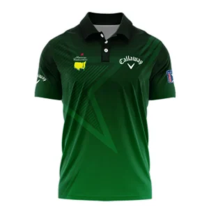 Callaway Masters Tournament Zipper Polo Shirt Dark Green Gradient Star Pattern Golf Sports Zipper Polo Shirt For Men