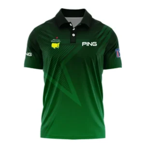 Ping Masters Tournament Zipper Polo Shirt Dark Green Gradient Star Pattern Golf Sports Zipper Polo Shirt For Men