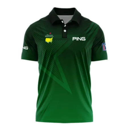 Ping Masters Tournament Polo Shirt Dark Green Gradient Star Pattern Golf Sports Polo Shirt For Men