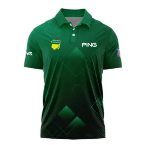 Masters Tournament Ping Zipper Polo Shirt Golf Sports Green Abstract Geometric Zipper Polo Shirt For Men