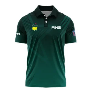 Sports Ping Masters Tournament Zipper Polo Shirt Star Pattern Dark Green Gradient Golf Zipper Polo Shirt For Men