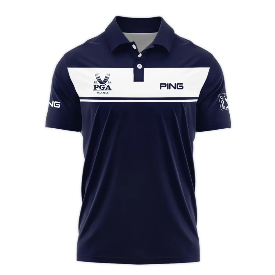 Ping 2024 PGA Championship Golf Polo Shirt Sports Dark Blue White All Over Print Polo Shirt For Men