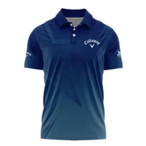 2024 PGA Championship Valhalla Golf Sport Callaway Zipper Polo Shirt Star Blue Gradient Straight Pattern Zipper Polo Shirt For Men