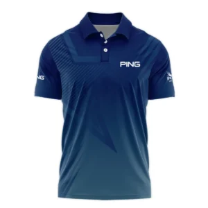 2024 PGA Championship Valhalla Golf Sport Ping Zipper Polo Shirt Star Blue Gradient Straight Pattern Zipper Polo Shirt For Men