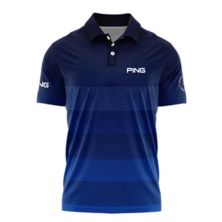 Ping 124th U.S. Open Pinehurst Polo Shirt Sports Dark Blue Gradient Striped Pattern All Over Print Polo Shirt For Men