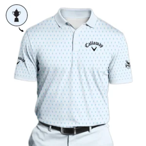 PGA Championship Valhalla Sports Ping Zipper Polo Shirt Cup Pattern Light Blue Pastel All Over Print Zipper Polo Shirt For Men