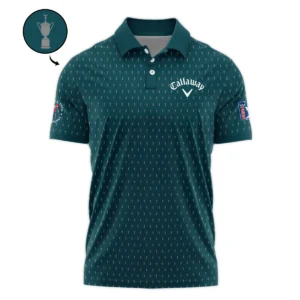 Callaway 124th U.S. Open Pinehurst Sports Long Polo Shirt Cup Pattern Green All Over Print Long Polo Shirt For Men