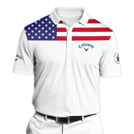 Callaway 124th U.S. Open Pinehurst Long Polo Shirt USA Flag Golf Pattern All Over Print Long Polo Shirt For Men