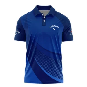 Callaway 124th U.S. Open Pinehurst Golf Sport Long Polo Shirt Dark Blue Gradient Halftone Pattern All Over Print Long Polo Shirt For Men