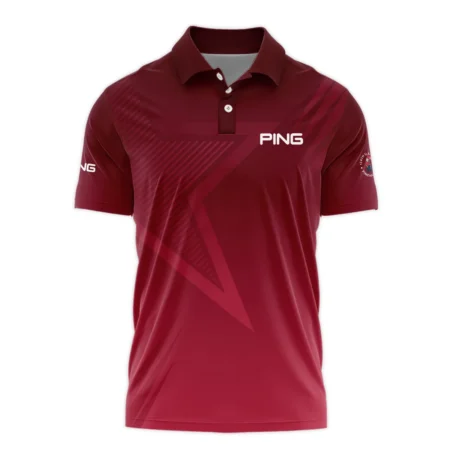 Ping 124th U.S. Open Pinehurst Golf Sport Polo Shirt Star Gradient Red Straight Pattern Polo Shirt For Men