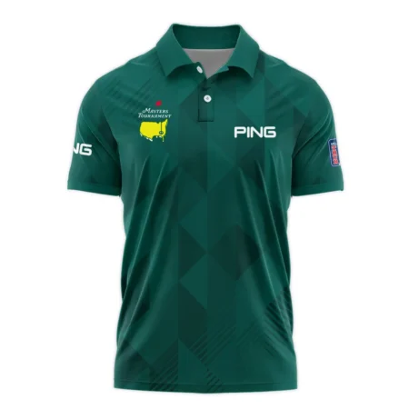 Masters Tournament Golf Sport Ping Zipper Polo Shirt Sports Triangle Abstract Green Zipper Polo Shirt For Men