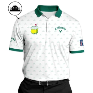 Masters Tournament Golf Sport Callaway Long Polo Shirt Sports Cup Pattern White Green Long Polo Shirt For Men